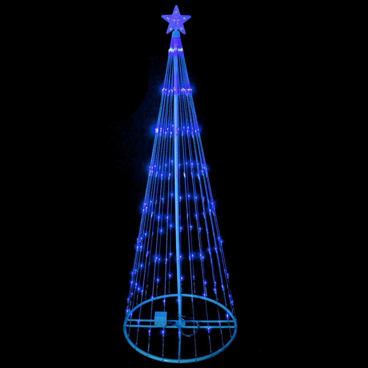 Blue Cone-Shaped Christmas Tree